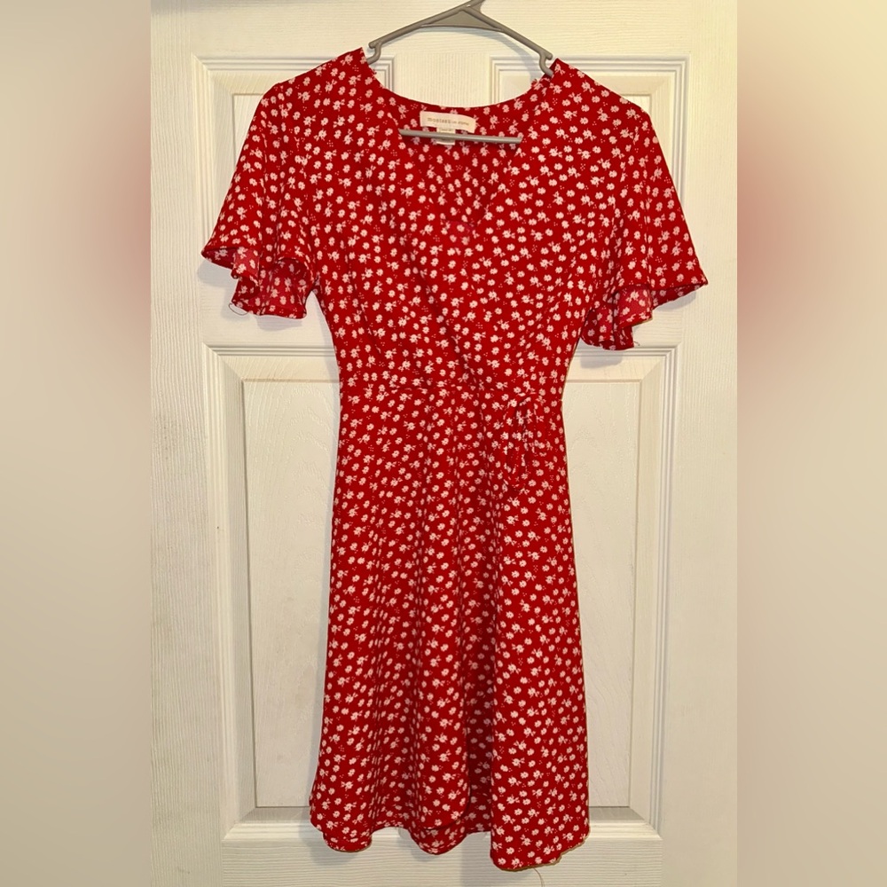 Monteau Red Floral Dress